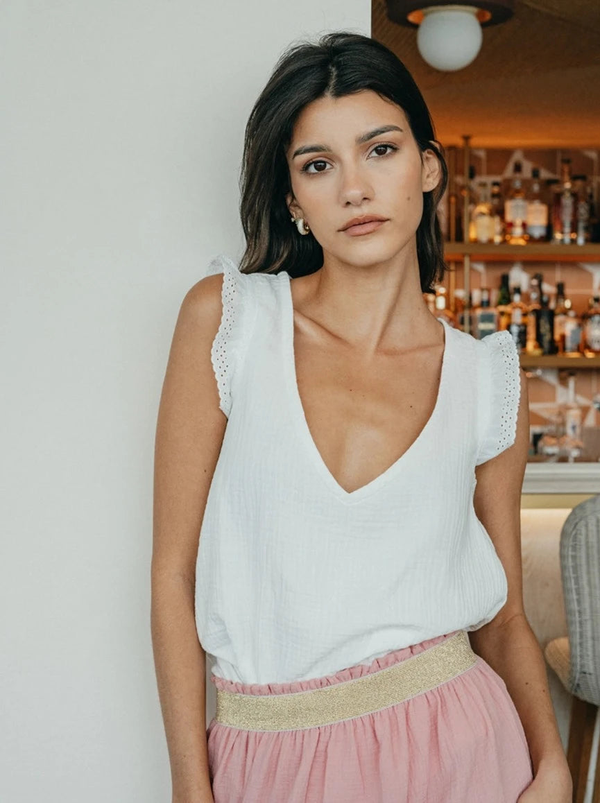 Blouse double gaze de coton femme hotsell