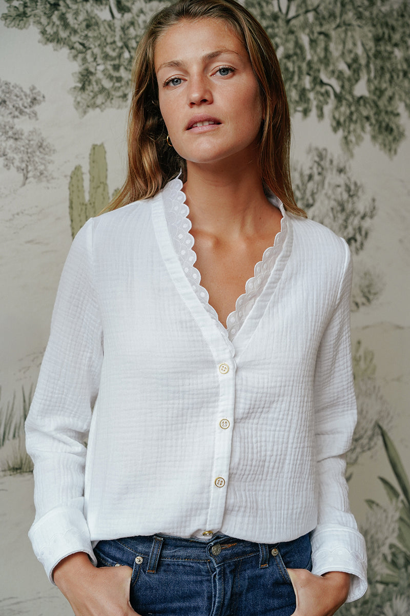 Chemisier féminin chemisier double gaze Causett – CAUSETT