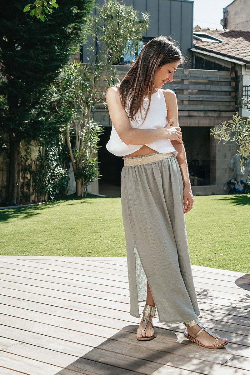 Glam, la jupe longue fendue