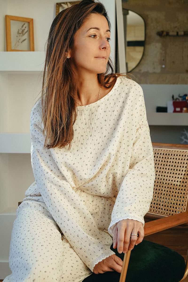 Pyjama Julio Flower Beige
