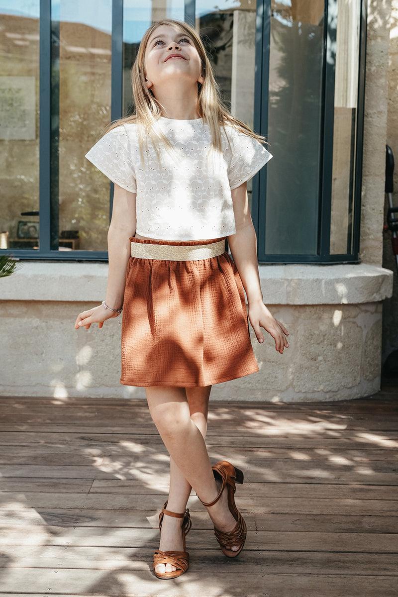 Jupe fille en tissu upcyclé - 2ans Jupe fille en tissu upcyclé - 2ans
