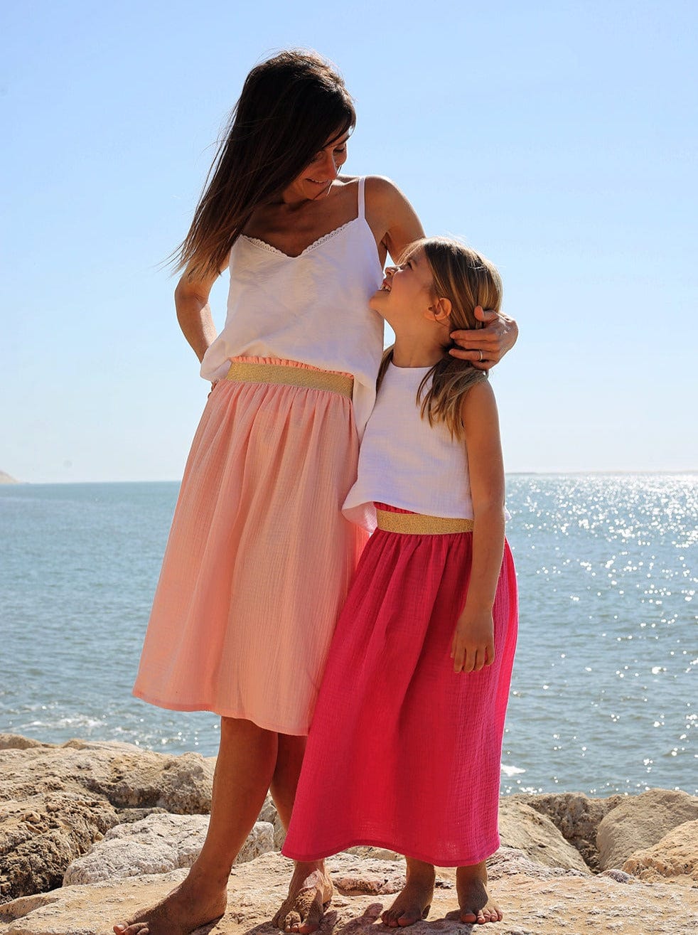 Jupes double gaze en stock